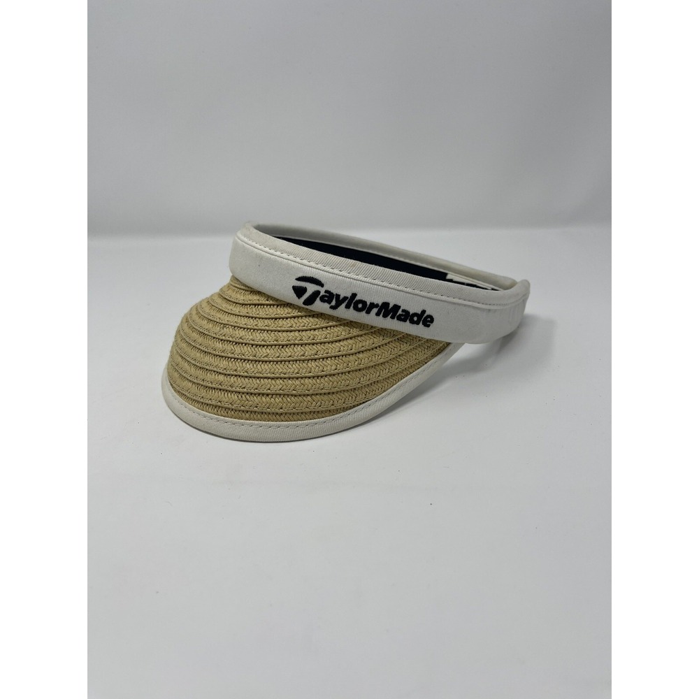 TaylorMade Golf Visor Adjustable Hat White Straw Women's TMax One Size Fits All